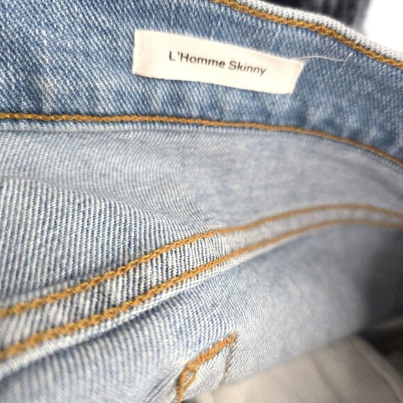 Frame L'Homme Dylan Skinny Jeans Men's Size 34 in Light Wash Dylan - Picture 8 of 10